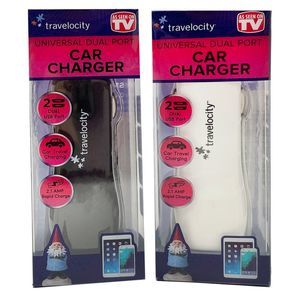 As Seen on TV Travelocity Dual 2.1 AMP USB Car Charger, 2 Pack